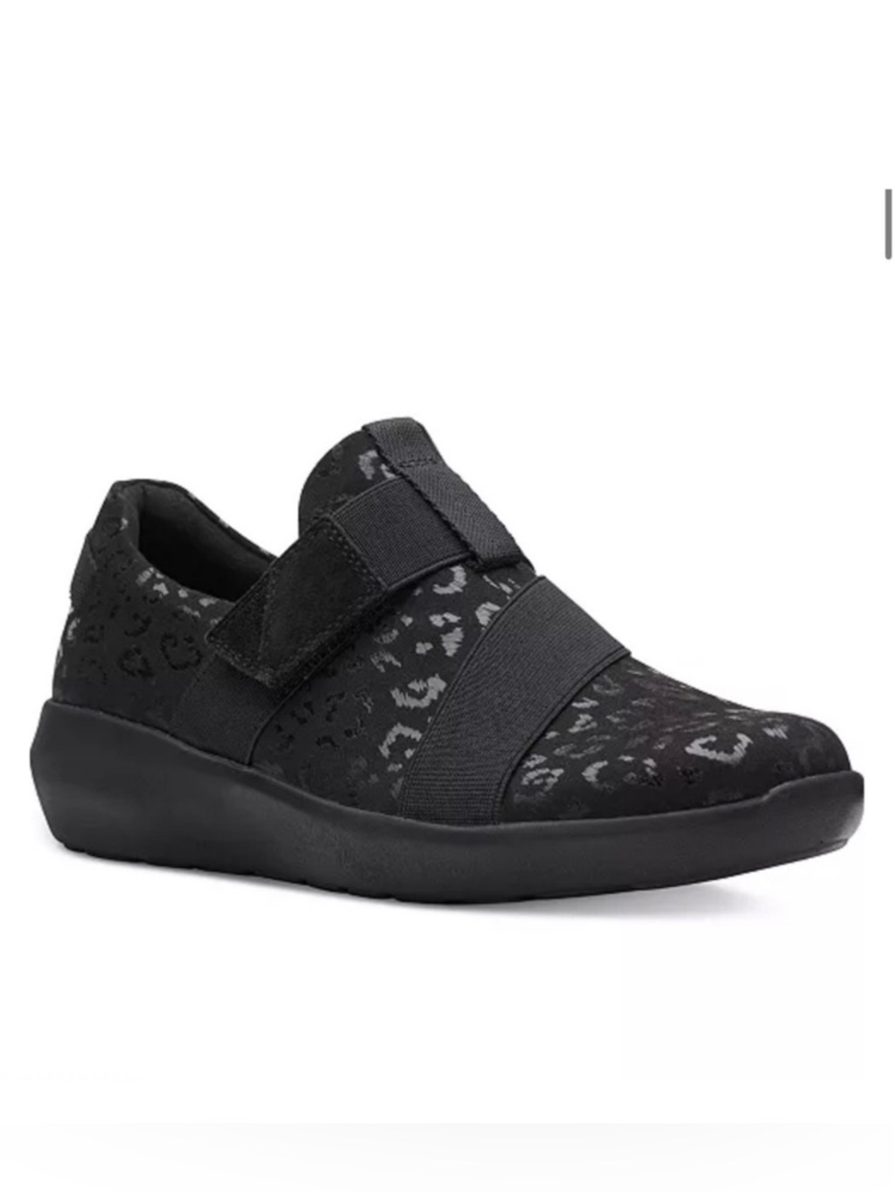 Clarks Kayleigh Charm Slip-On Sneakers Black Leopard Size 9